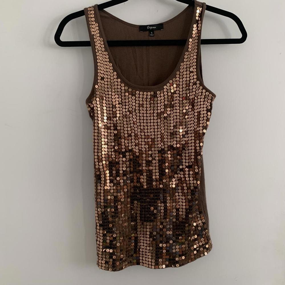 Express Brown Sequin Tank Little - Picture 4 of 4